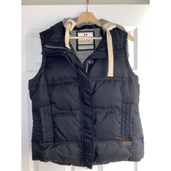 Roots Black Hooded Fall/Winter Vest - Picture 1 of 4